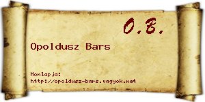 Opoldusz Bars névjegykártya